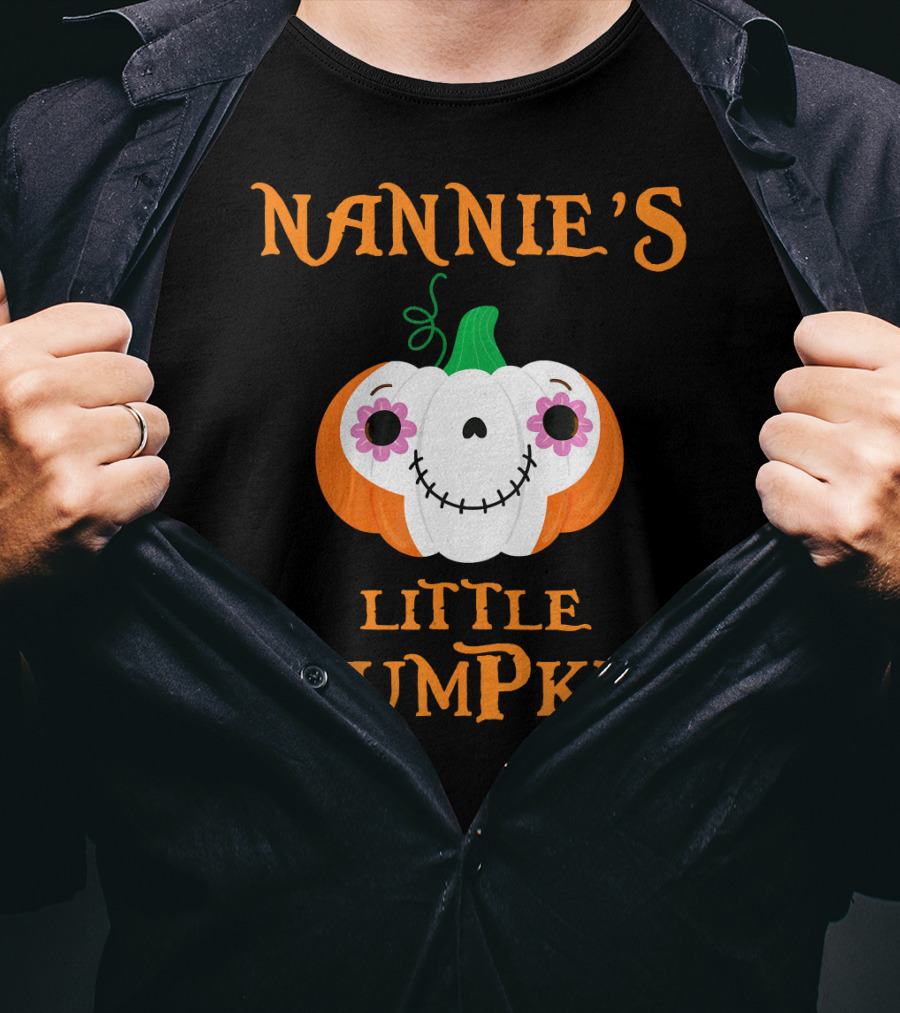 Nannie's Little Pumpkin Halloween Funny Face T-Shirt