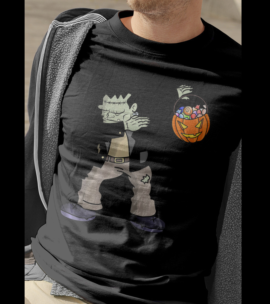 Happy Daboween Frankenstein Dab Candy Bucket T-Shirt