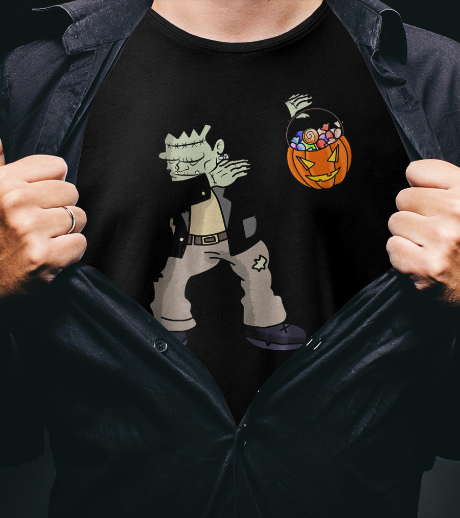 Happy Daboween Frankenstein Dab Candy Bucket T-Shirt