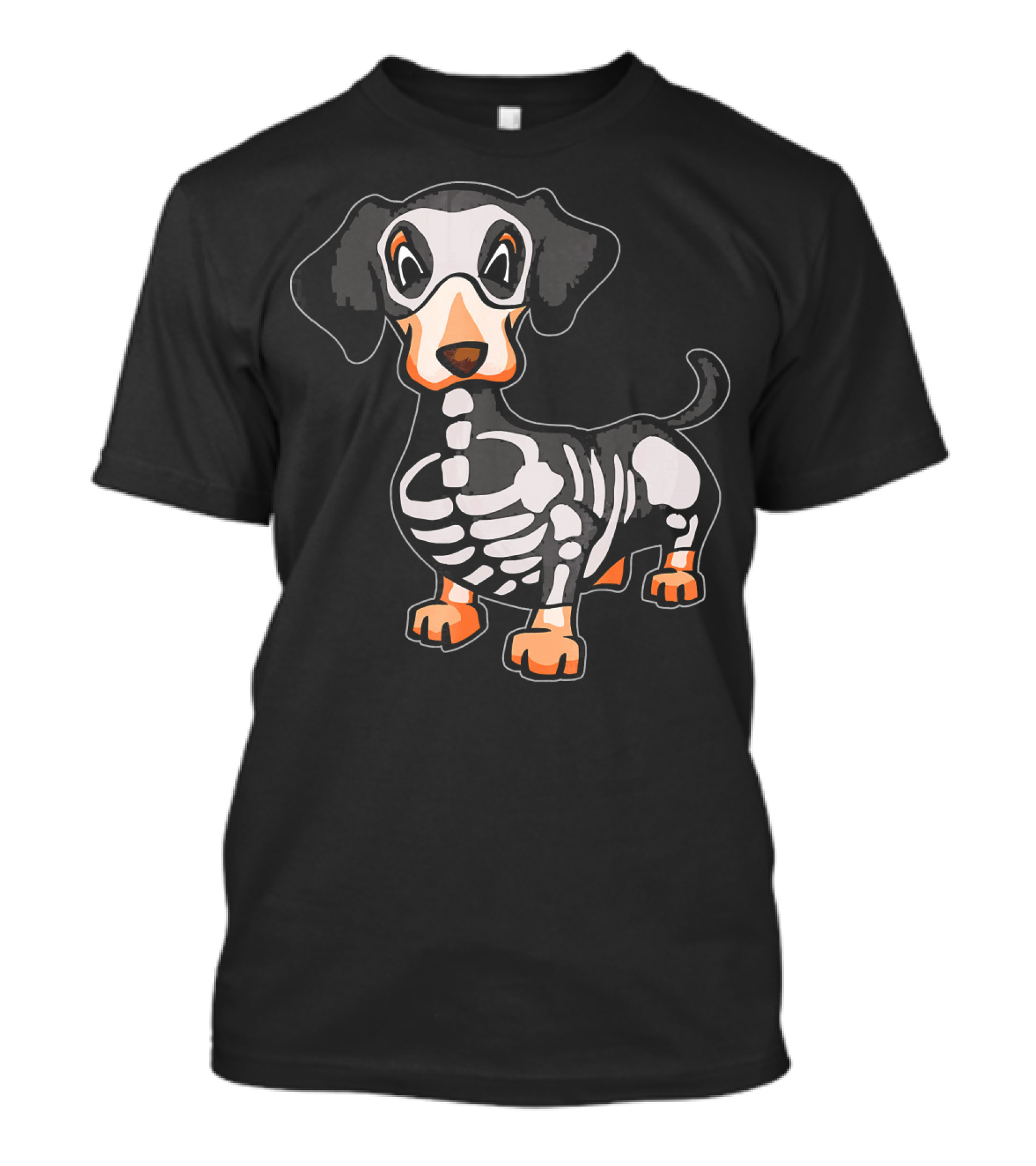 Funny Dachshund Skeleton Bones Halloween Dog T-Shirt