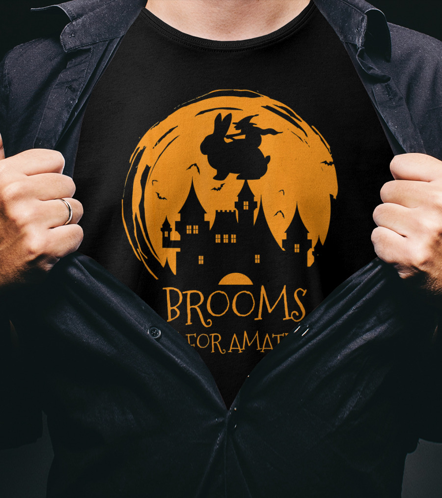 Brooms Are For Amateurs Halloween Rabbit Witch Costume T-Shirt