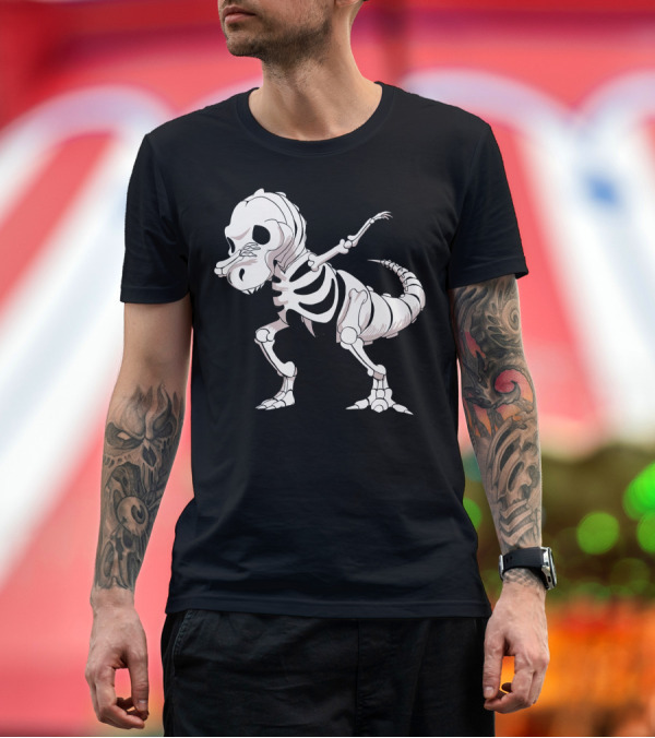 Premium T-Shirt: Funny Dabbing Dinosaur Skeleton T-Shirt Funny Dabbing Dinosaur Skeleton T-Shirt