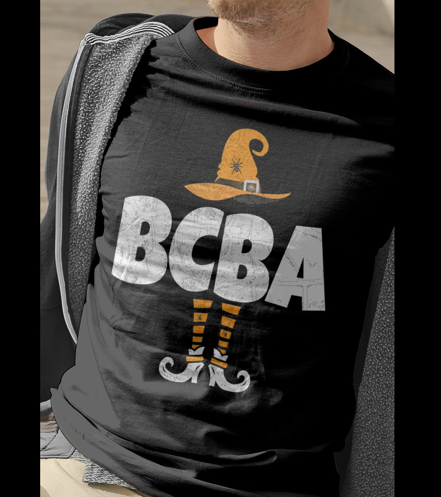 BCBA Witch Hat And Striped Socks Halloween T-Shirt