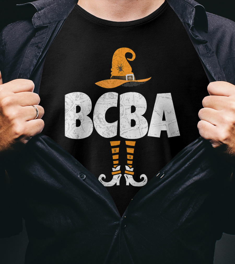 BCBA Witch Hat And Striped Socks Halloween T-Shirt