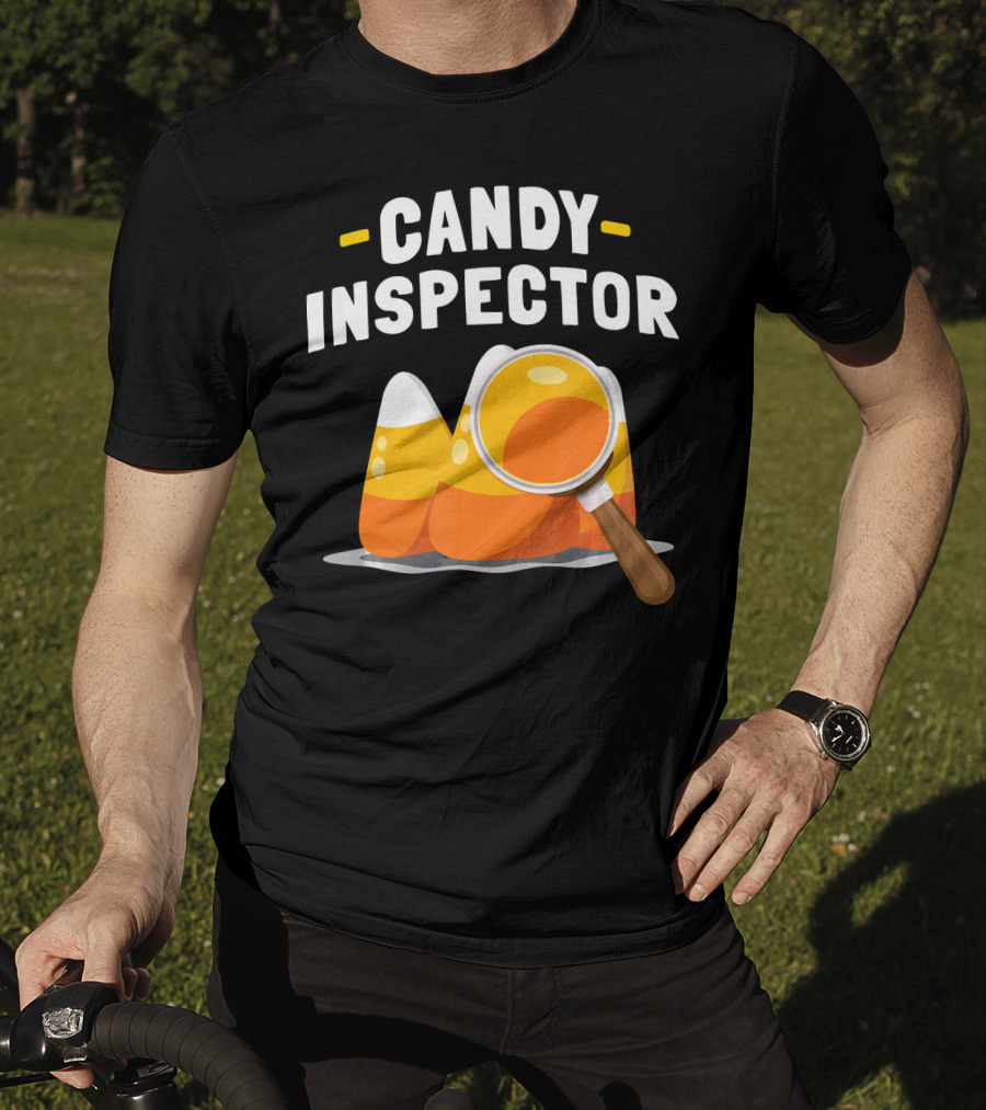 Candy Inspector Halloween Trick Or Treating Candy Corn T-Shirt