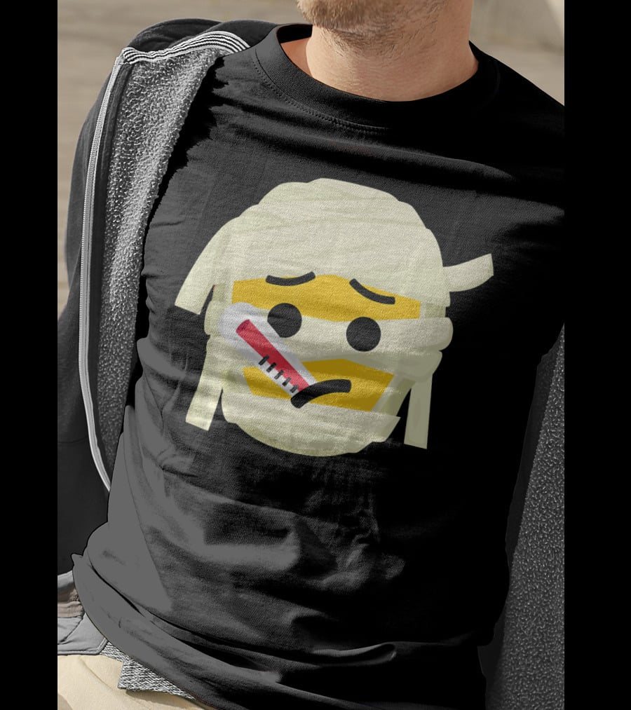 Mummy Emoji Feeling Sick With Thermometer Fever Face T-Shirt