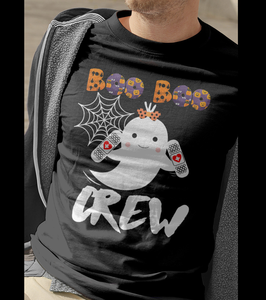 Boo Boo Crew Ghost With Bandages And Spider Web T-Shirt