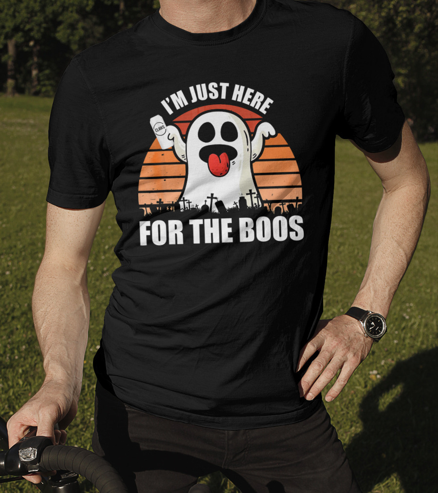 I'm Just Here For The Boos Ghost Halloween Pun Claws T-Shirt