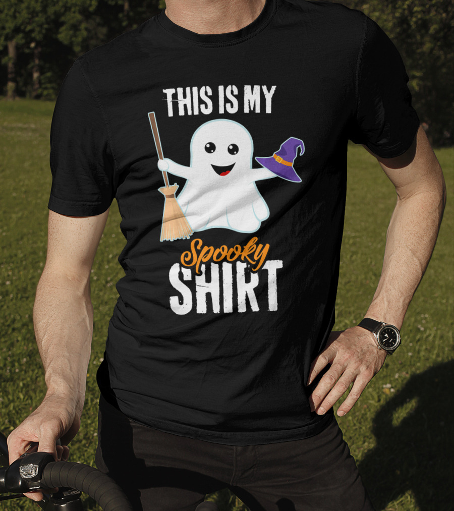 This Is My Spooky Ghost With Witch Hat And Broom T-Shirt