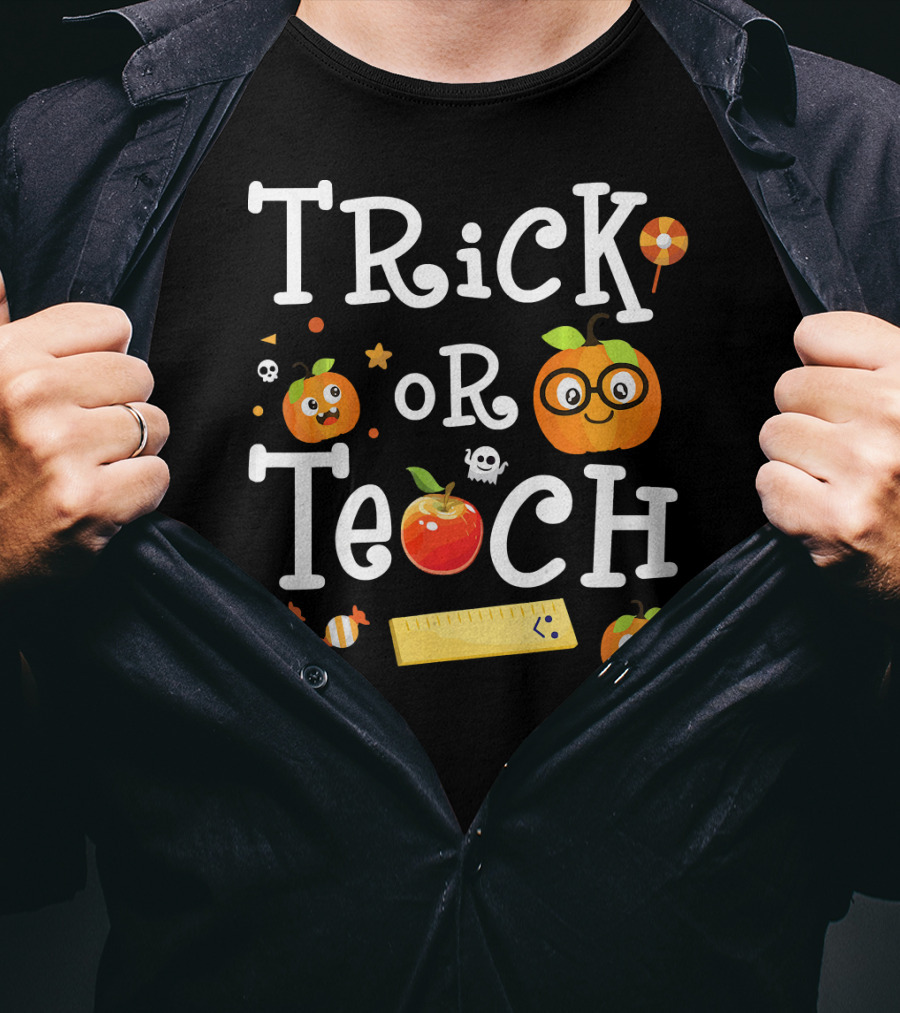 Trick Or Teach Scary Pumpkin Student Halloween T-Shirt