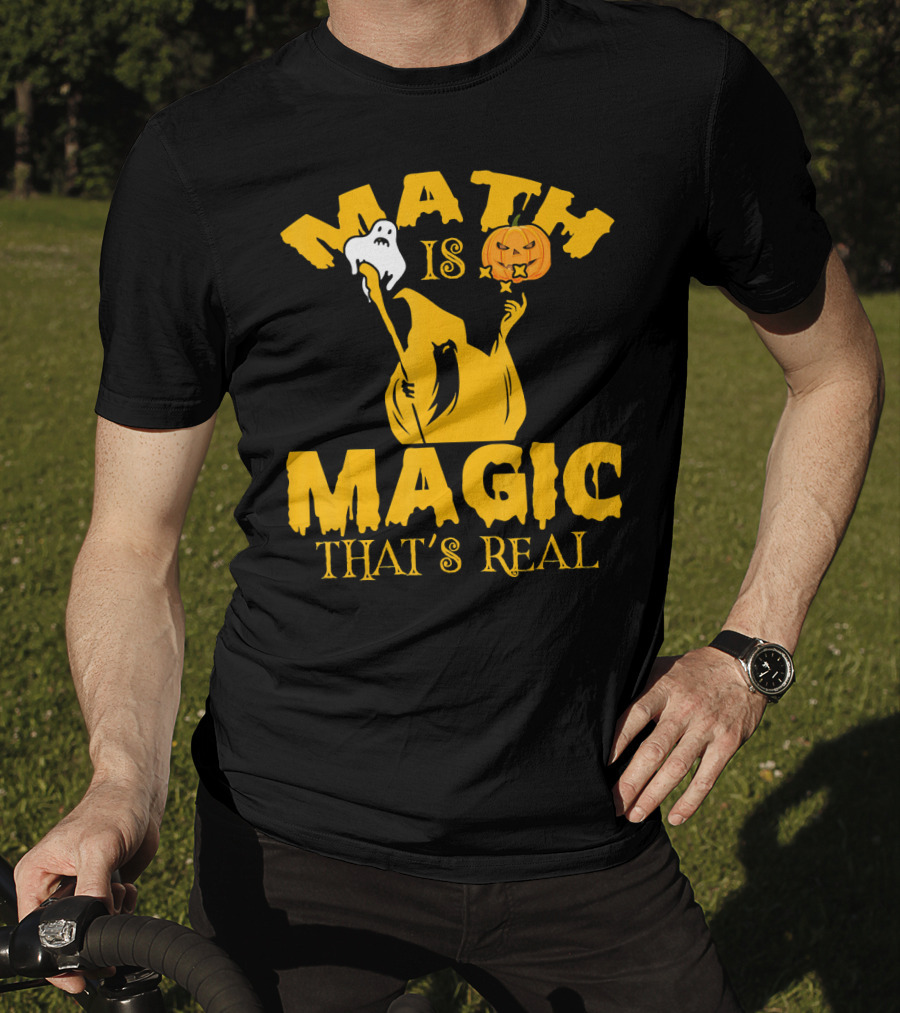 Math Is Magic That's Real Halloween Teacher Ghost Pumpkin T-Shirt