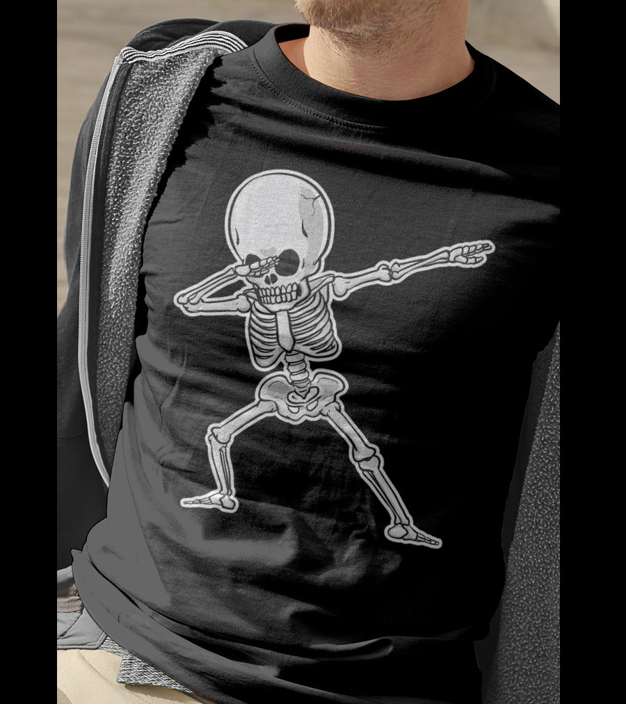 Dabbing Skeleton Dance Halloween Party Vibe T-Shirt