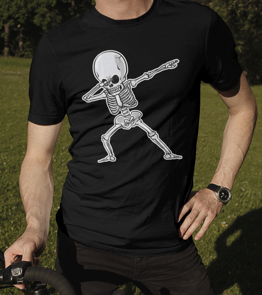 Dabbing Skeleton Dance Halloween Party Vibe T-Shirt
