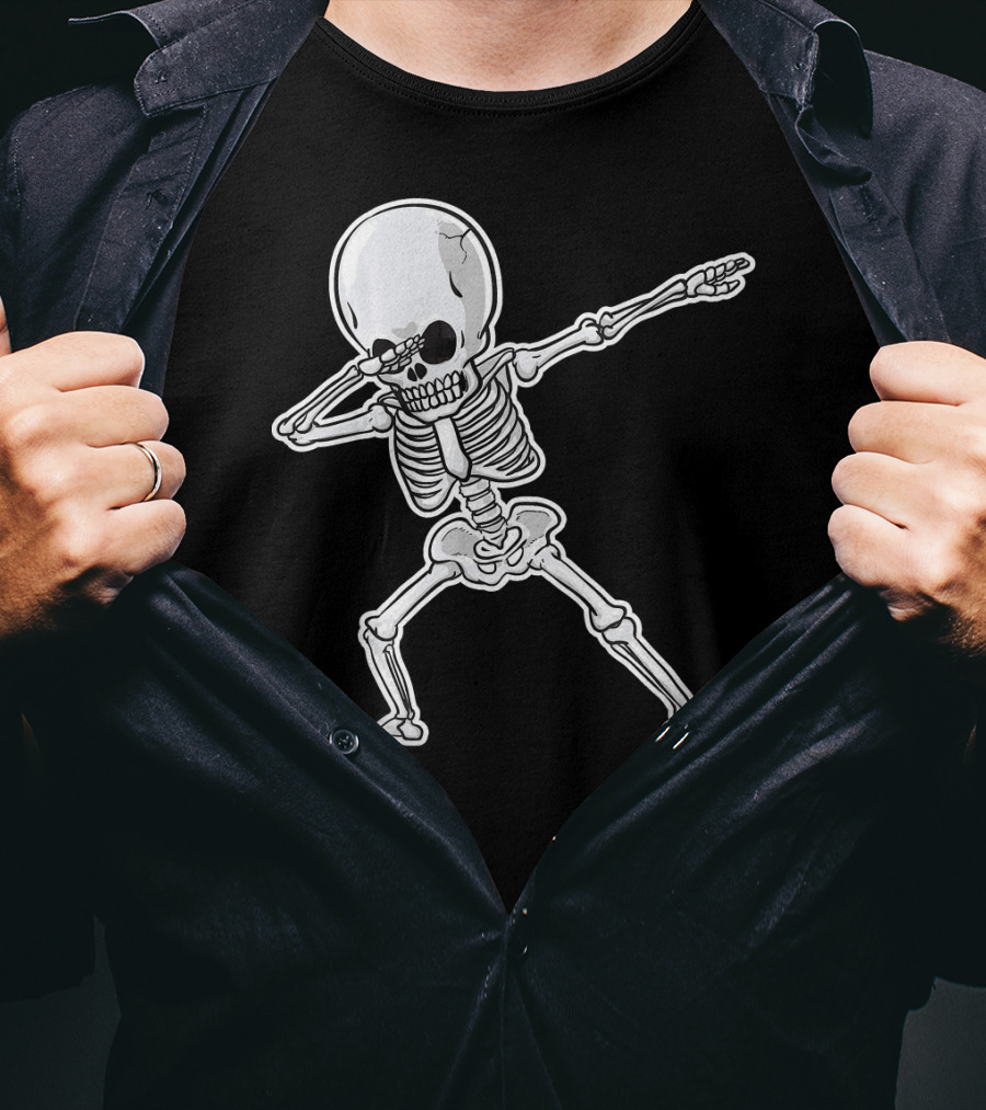 Dabbing Skeleton Dance Halloween Party Vibe T-Shirt