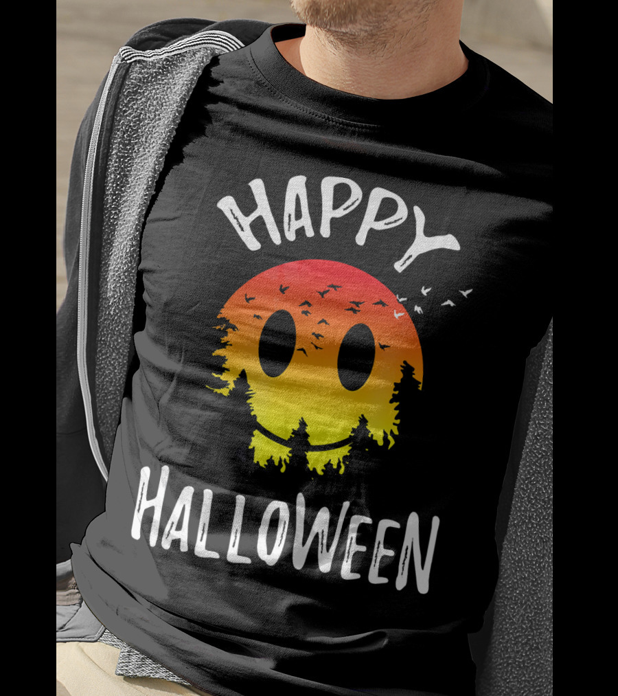 Happy Halloween Spooky Camp Sunset T-Shirt