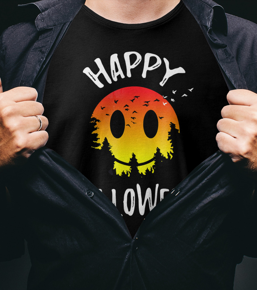 Happy Halloween Spooky Camp Sunset T-Shirt