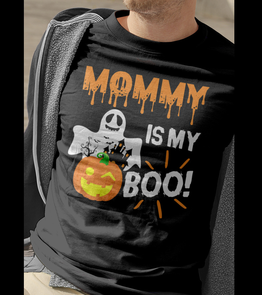 MOMMY IS MY BOO Ghost Pumpkin Halloween T-Shirt