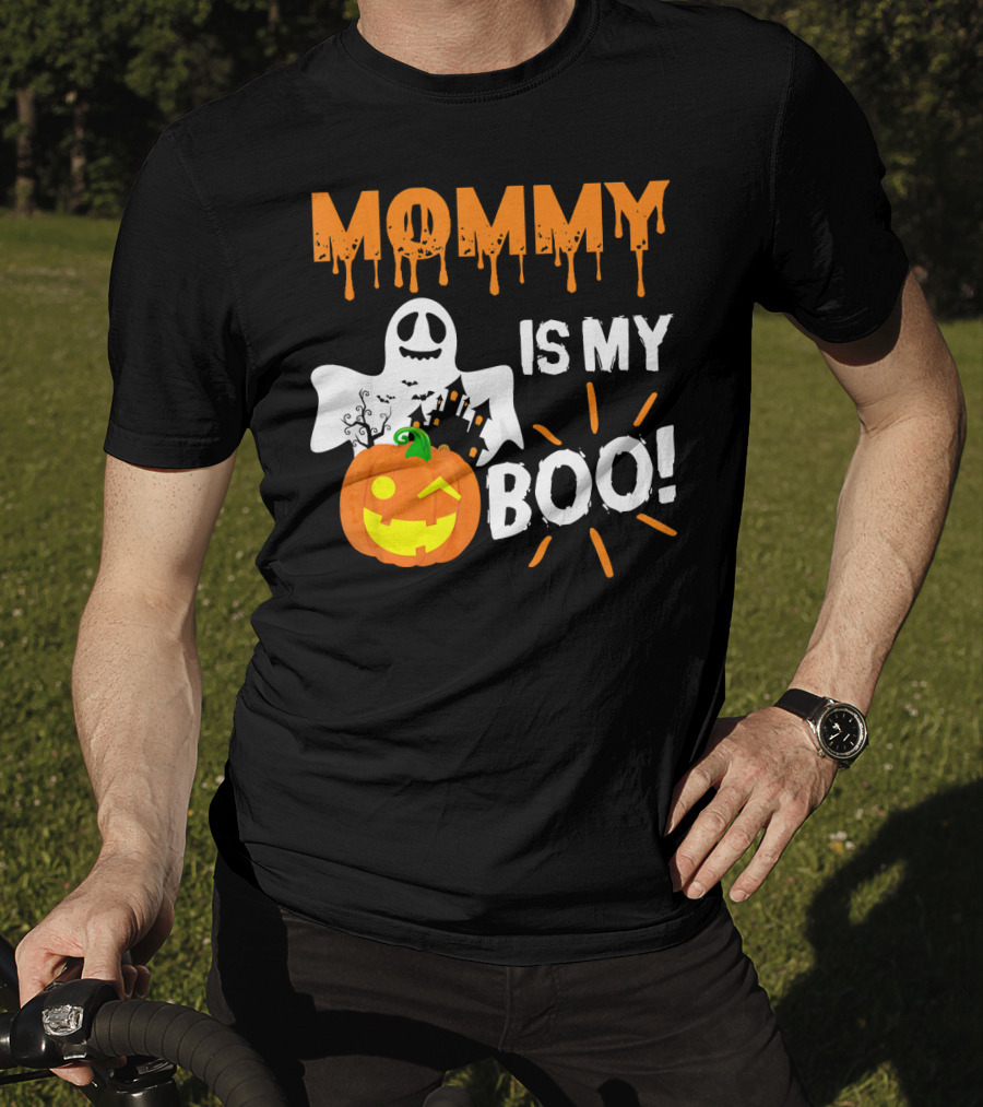 MOMMY IS MY BOO Ghost Pumpkin Halloween T-Shirt
