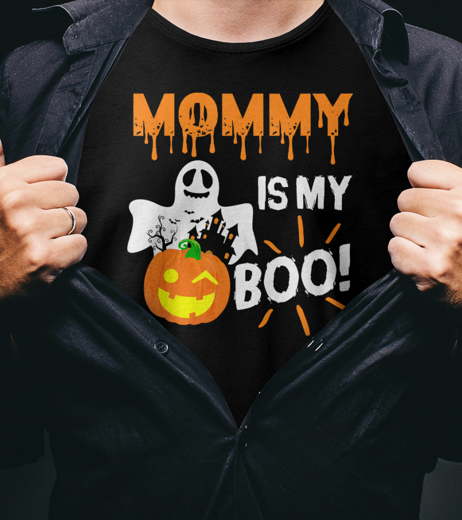 MOMMY IS MY BOO Ghost Pumpkin Halloween T-Shirt
