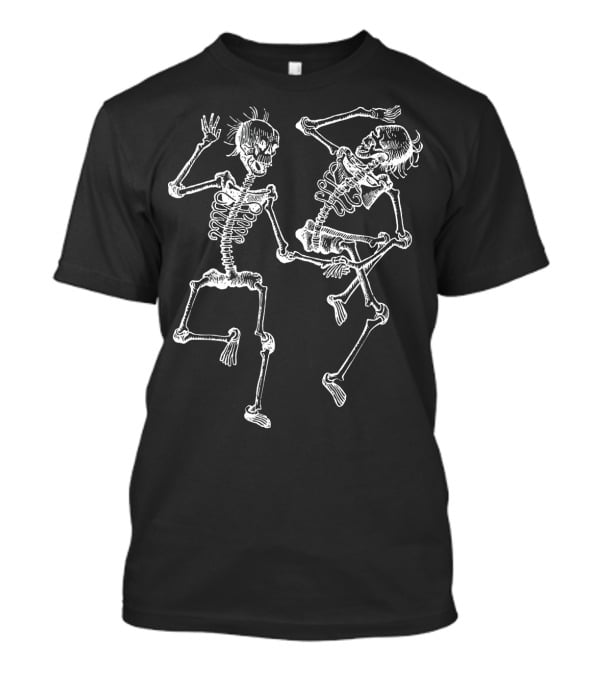 Dance Of Death Macabre Skeleton Duo In Motion T-Shirt