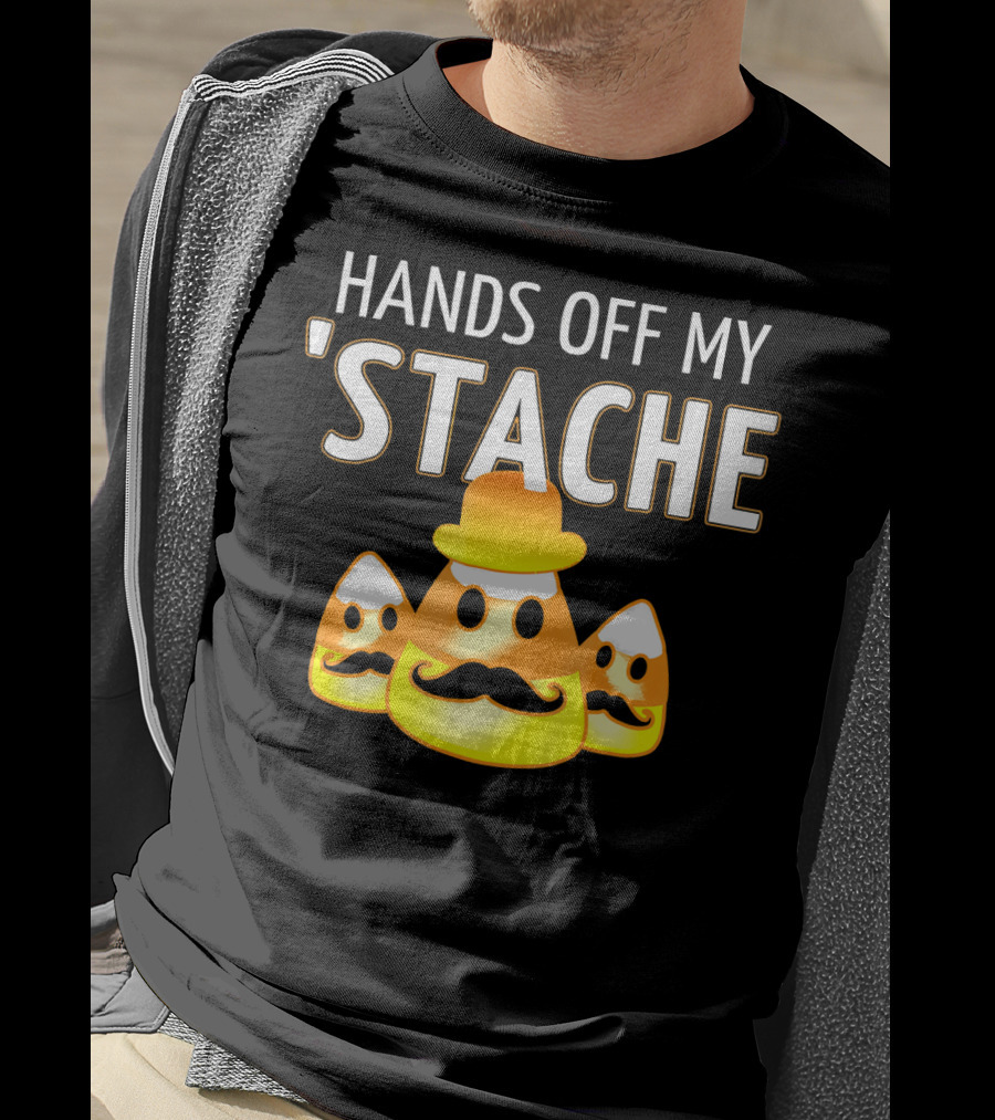 HANDS OFF MY STACHE Candy Corn Moustache Trio T-Shirt