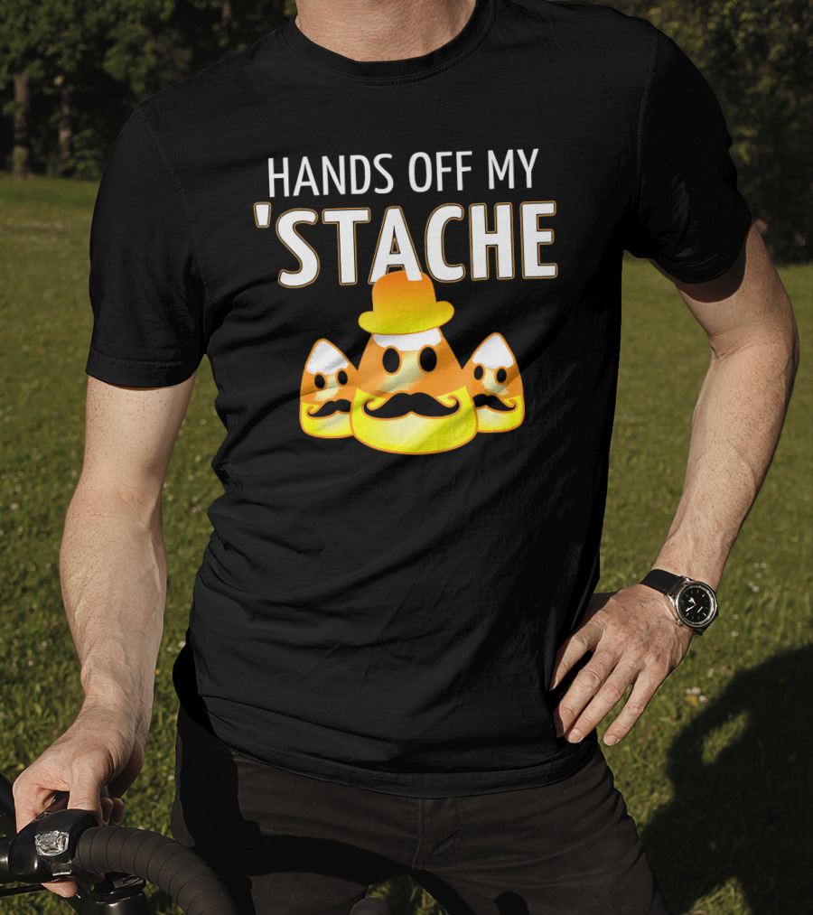 HANDS OFF MY STACHE Candy Corn Moustache Trio T-Shirt