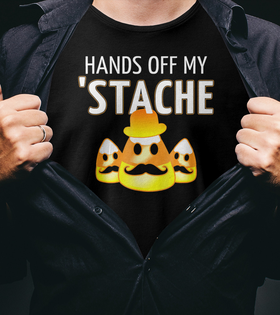 HANDS OFF MY STACHE Candy Corn Moustache Trio T-Shirt
