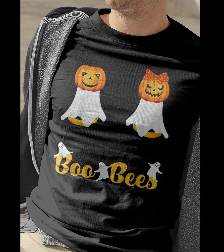 Boo Bees Couples Halloween Costume With Pumpkin Ghosts Scary T-Shirt