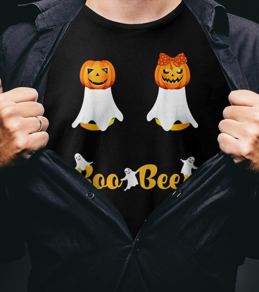 Boo Bees Couples Halloween Costume With Pumpkin Ghosts Scary T-Shirt