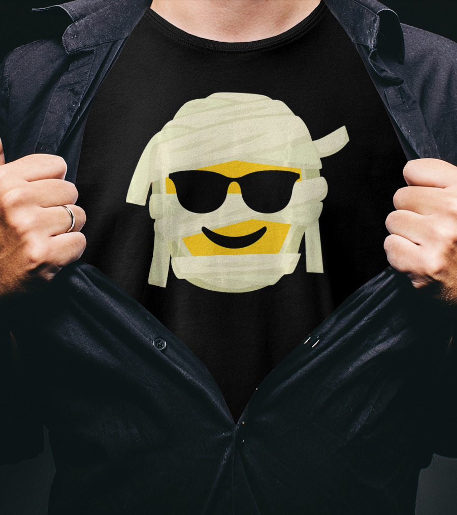 Mummy Emoji Wrapped In Bandages With Cool Shades T-Shirt