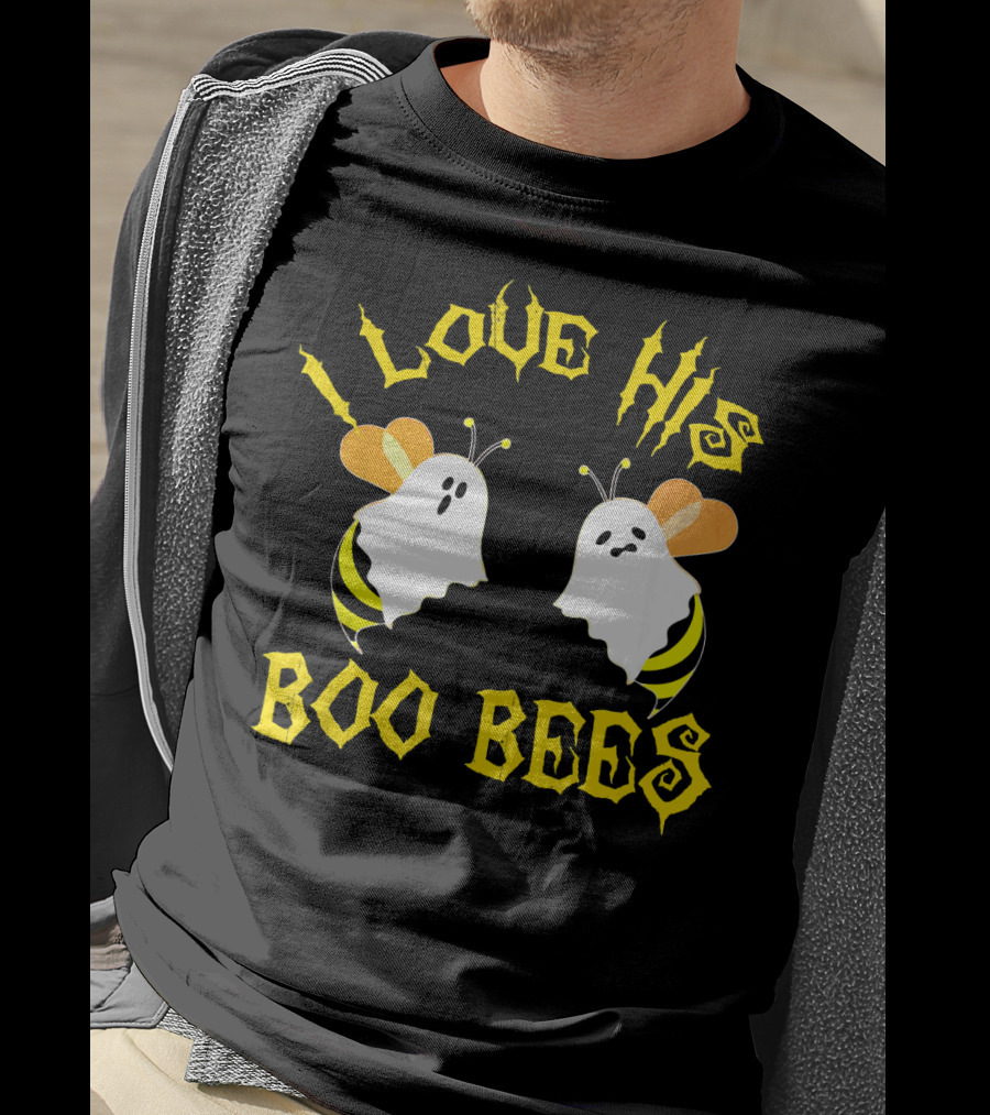 I Love His Boo Bees Ghost Bees Halloween Humor T-Shirt