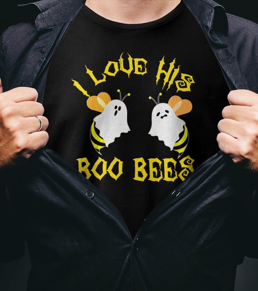 I Love His Boo Bees Ghost Bees Halloween Humor T-Shirt