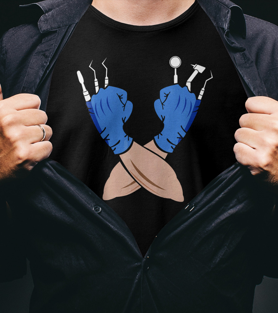 DENTIST JOB Wolve Claws With Funny Witch Dental Tools T-Shirt