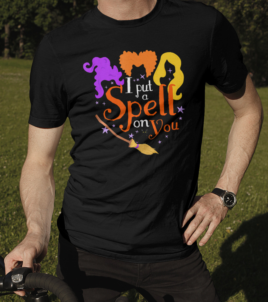 I Put A Spell On You Witch Sisters Magical Broom Hair Trio T-Shirt
