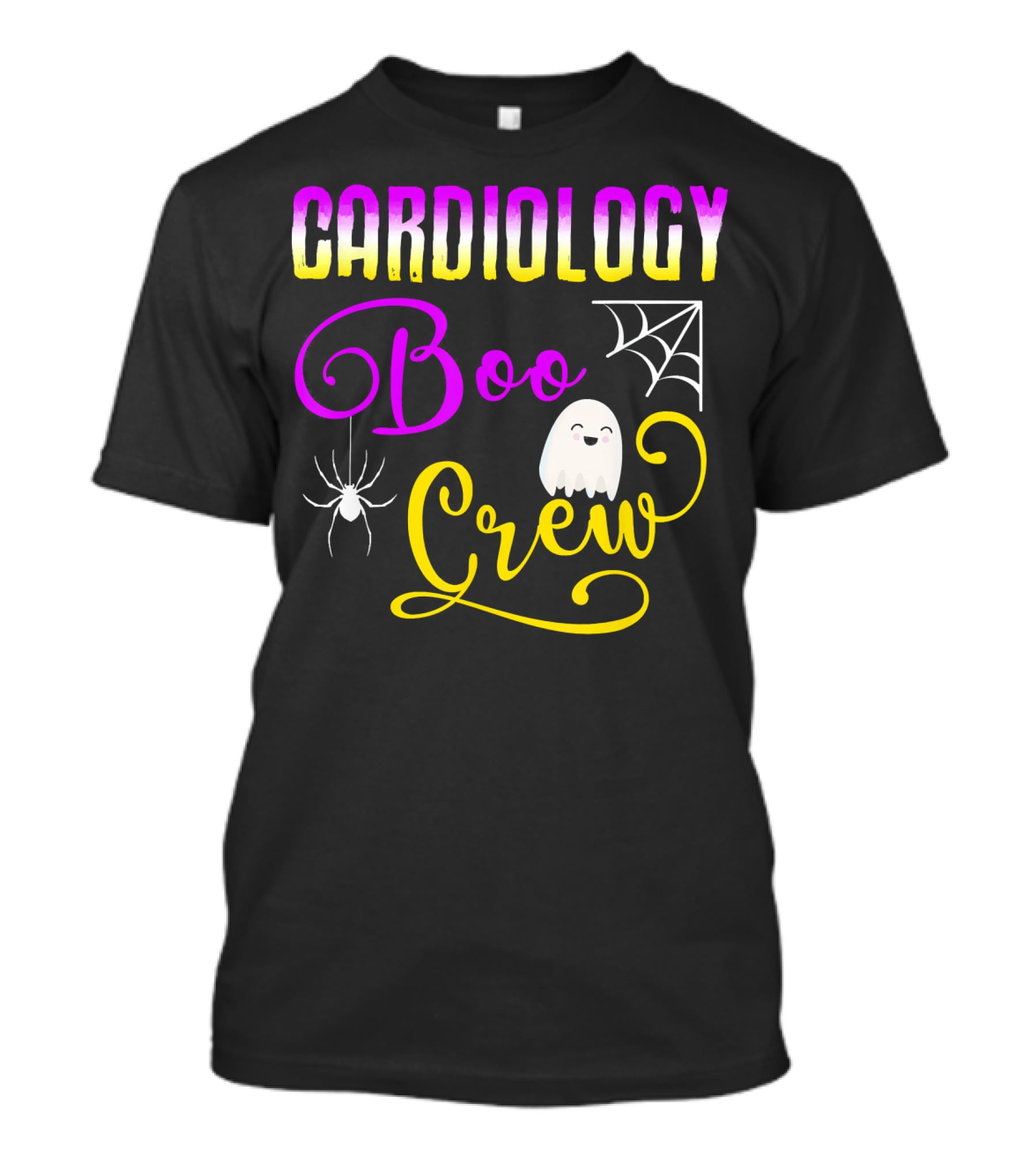 Cardiology Boo Crew Halloween Ghost Spider Web T-Shirt