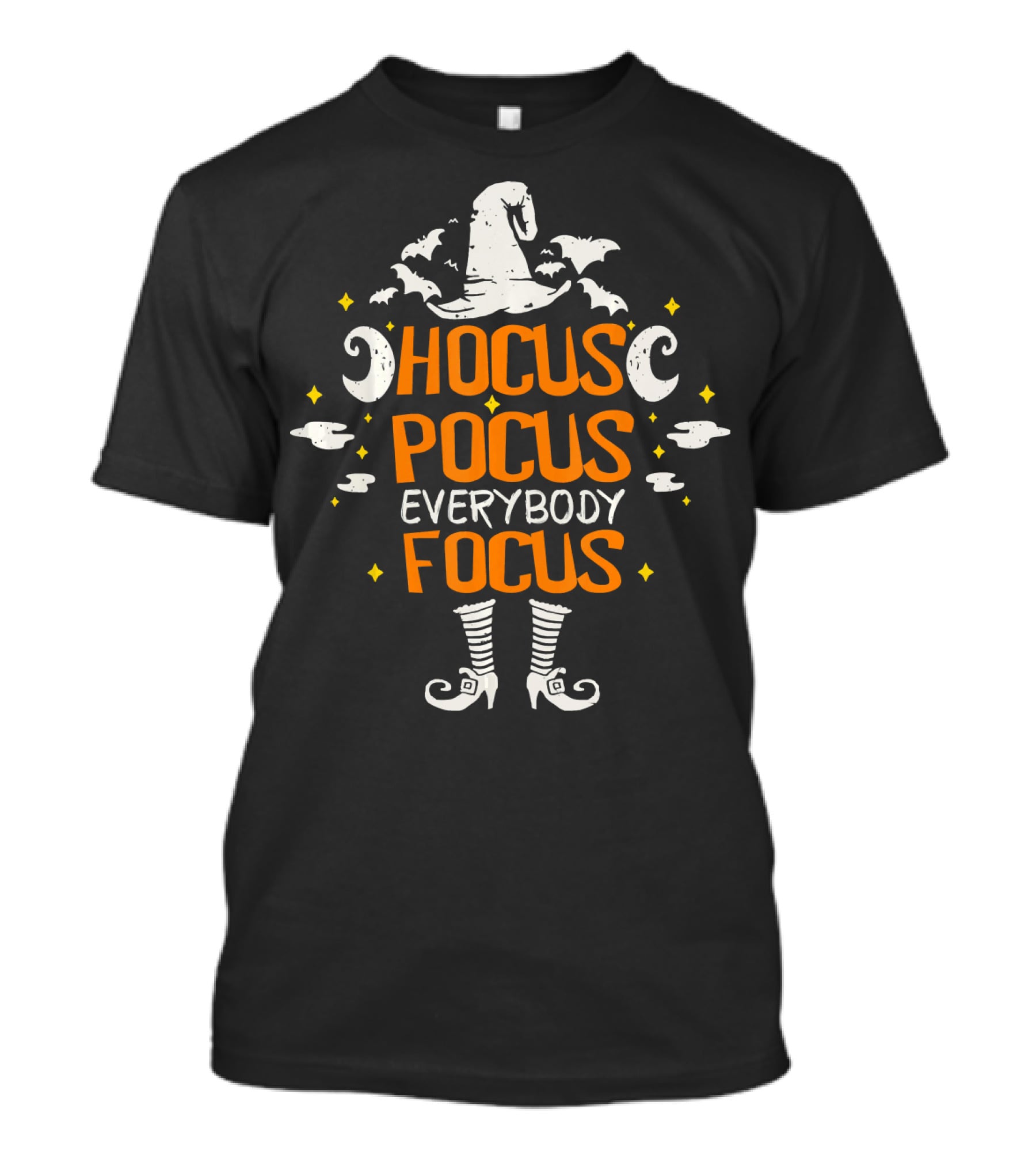Hocus Pocus Everybody Focus Halloween Witch Hat And Boots T-Shirt
