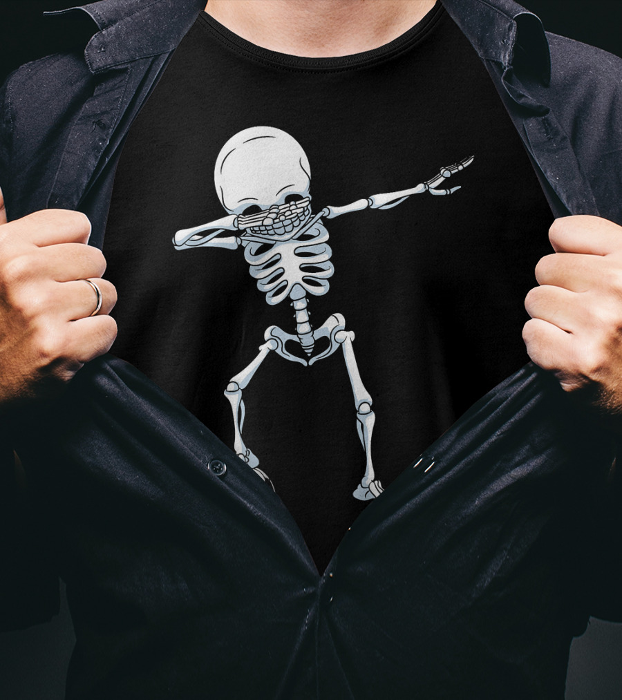 Dabbing Skeleton With Soccer Ball T-Shirt