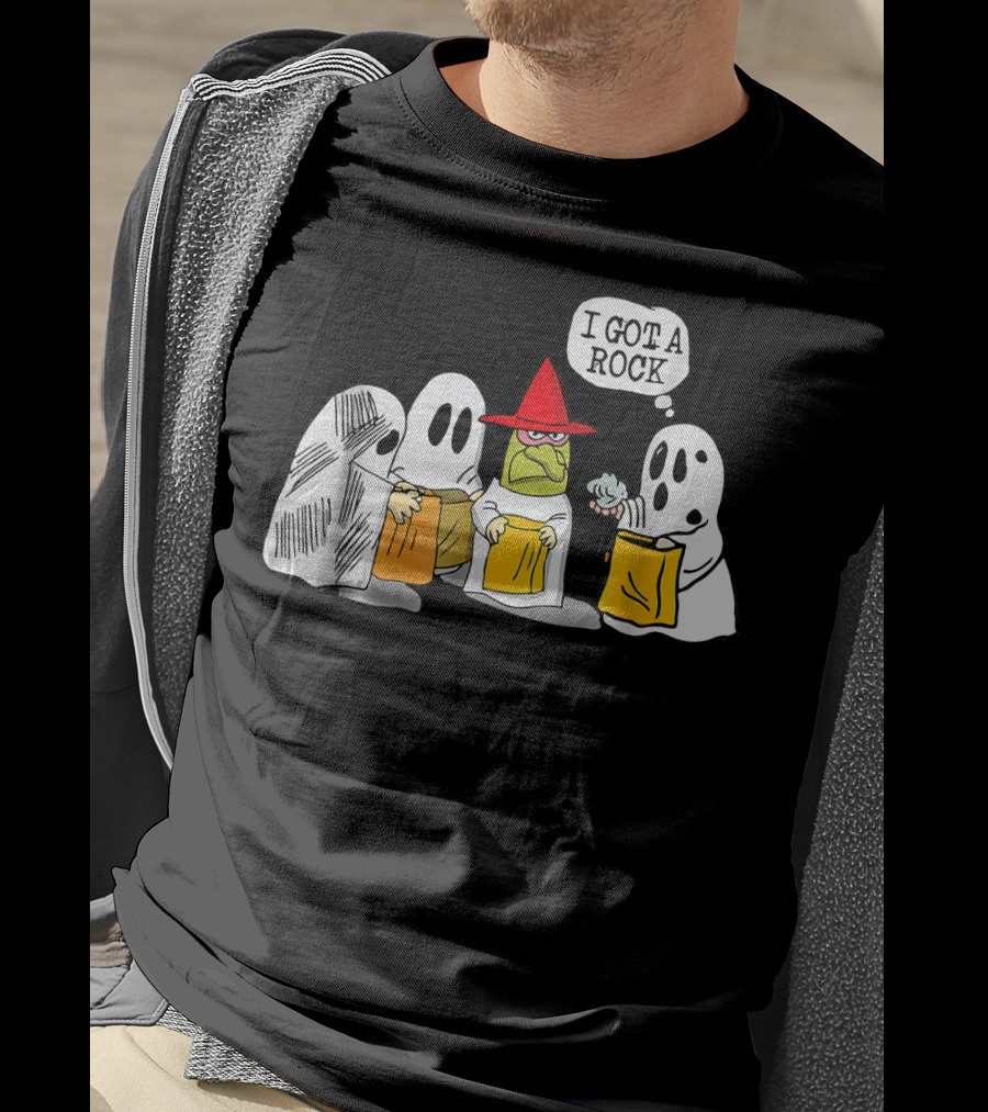 I Got A Rock Funny Trick Or Treat Ghosts And Unamused Witch Hat T-Shirt