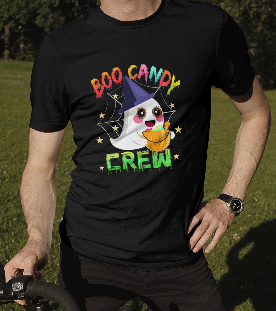 Boo Candy Crew Ghost Halloween Basket Stars Hat T-Shirt