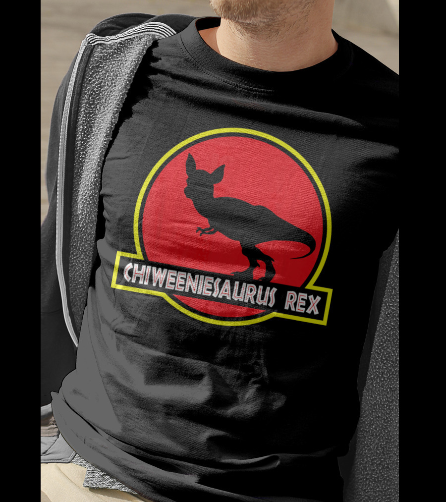 Chiweeniesaurus Rex Funny Chiweenie Jurassic Park T-Shirt
