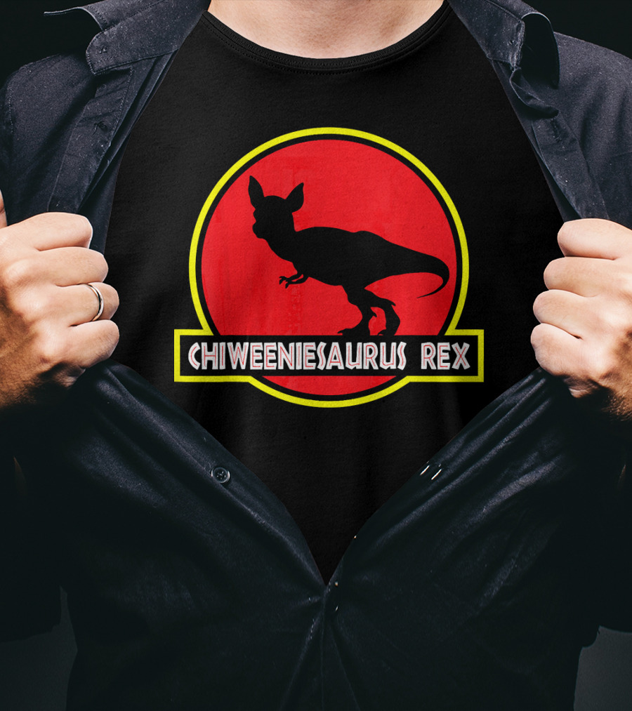 Chiweeniesaurus Rex Funny Chiweenie Jurassic Park T-Shirt
