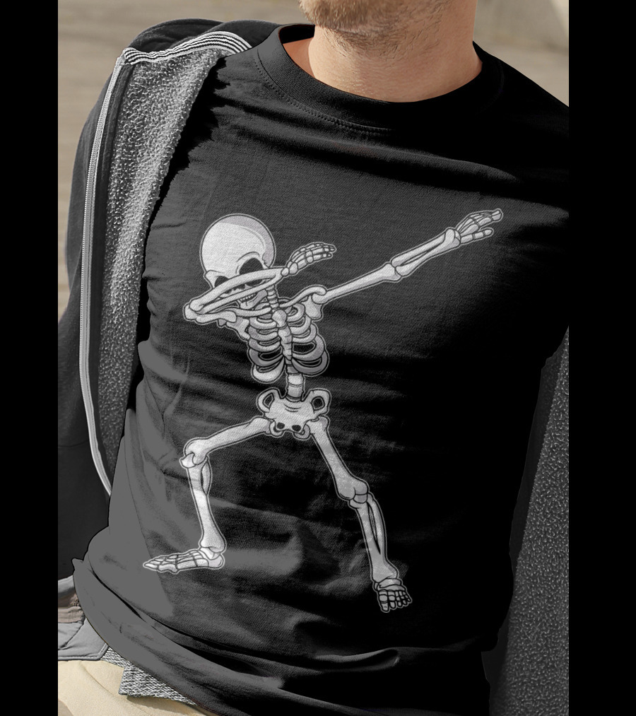 Dabbing Skeleton Kids Adult Dab Bone Dance Pose T-Shirt