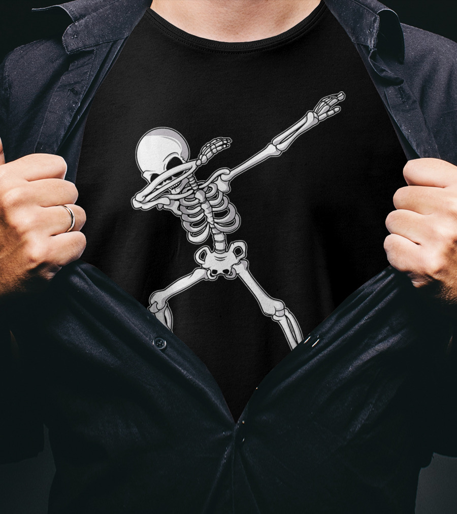 Dabbing Skeleton Kids Adult Dab Bone Dance Pose T-Shirt