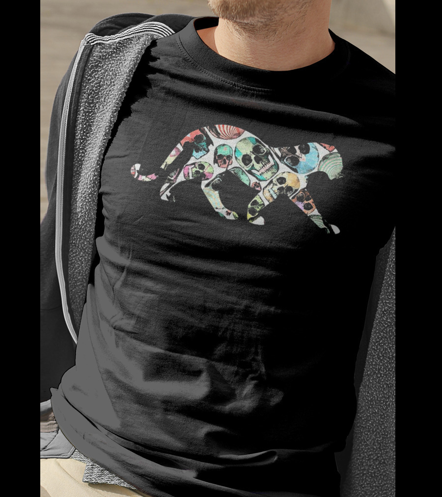 Zombie Leopard Halloween Skull T-Shirt