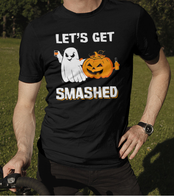 Let's Get Smashed Ghost Pumpkin Drinking T-Shirt