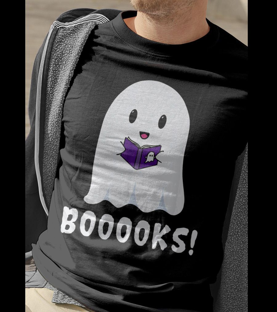 Booooks Ghost Halloween Reading Library T-Shirt