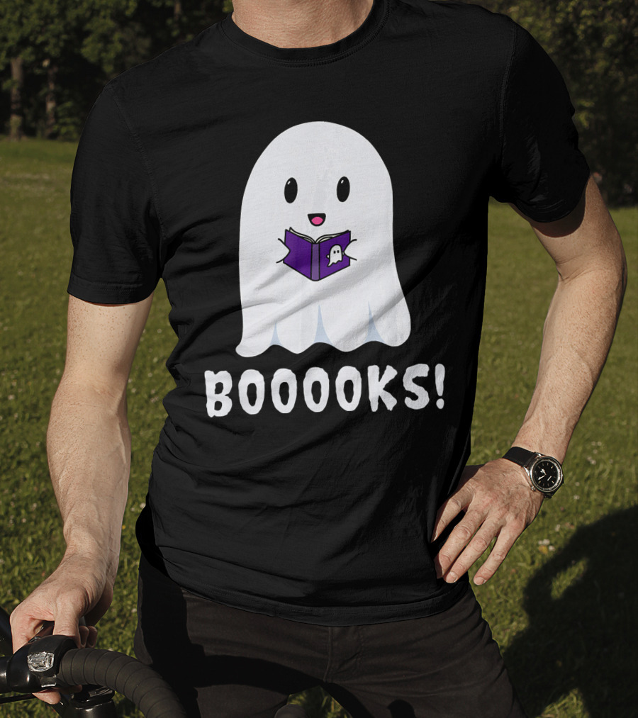Booooks Ghost Halloween Reading Library T-Shirt