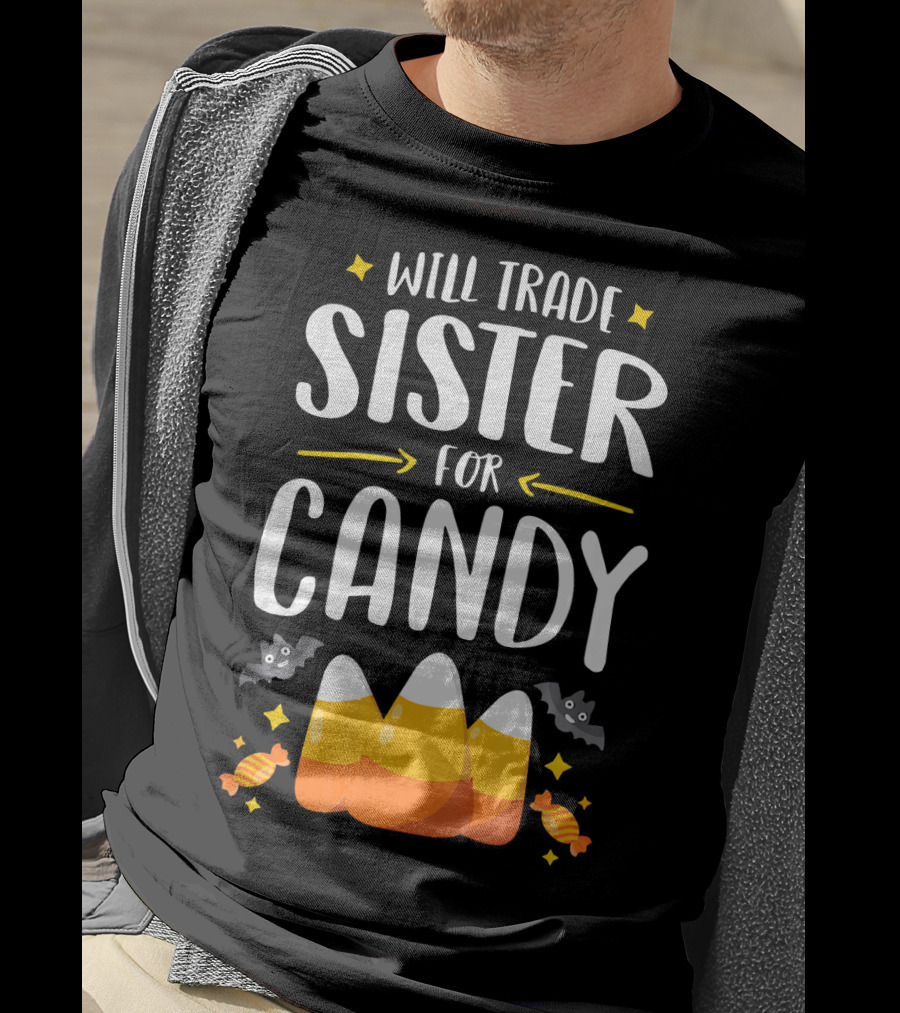 Will Trade Sister For Candy Halloween Boys Matching T-Shirt