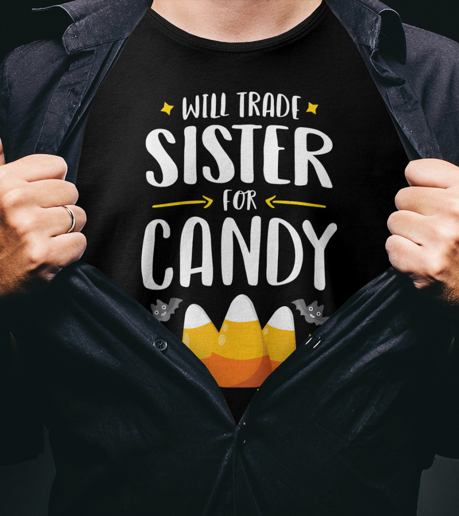Will Trade Sister For Candy Halloween Boys Matching T-Shirt