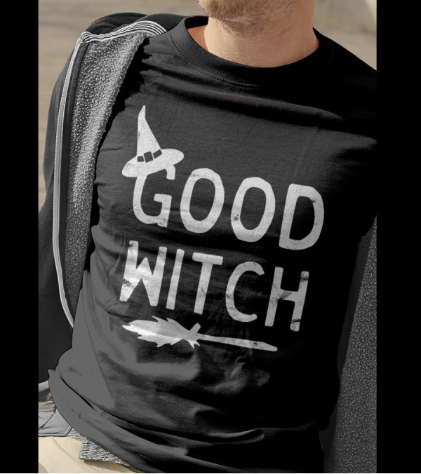 Good Witch Halloween October Witch Hat Broomstick T-Shirt